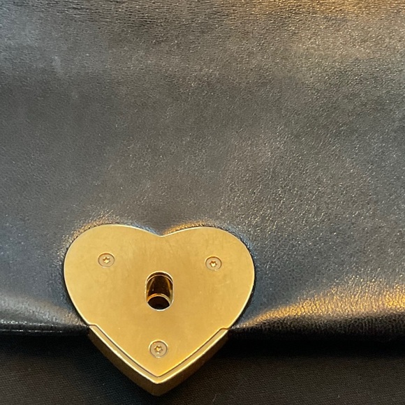 Chanel Black Lambskin Crossbody Bag with Gold Heart Accent AUTHENTIC - Picture 13 of 15